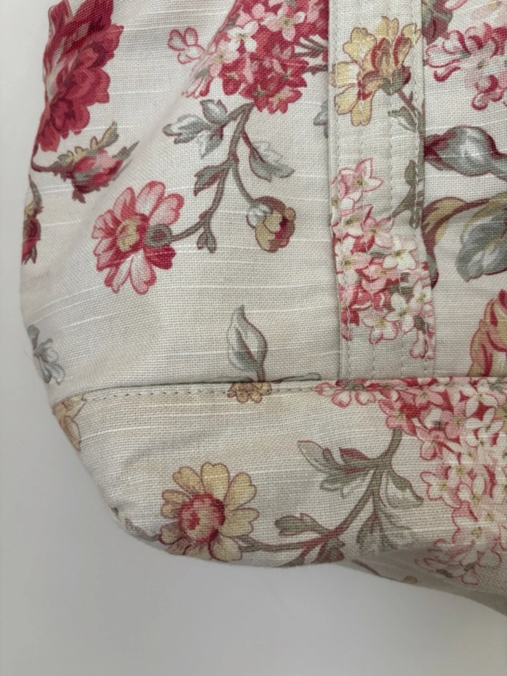 Vintage 90's Ralph Lauren Floral Fabric Tote Diaper Bag 16 X 13 X 7 Preppy